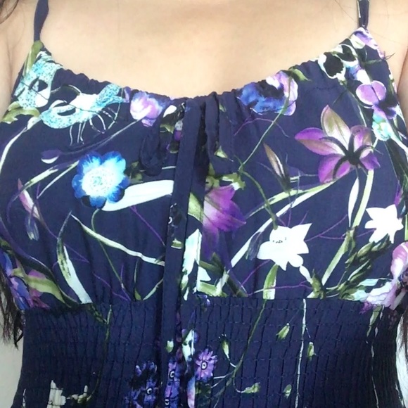 Blue Floral Maxi Dress Size M - Picture 4 of 5